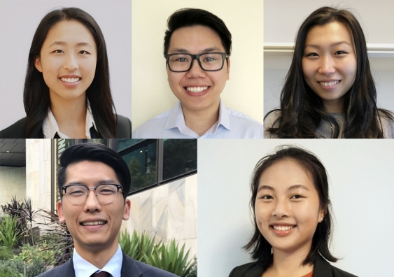 Leadership development: (clockwise from top left) Alexia Fan, Ryan Xi, Julie Li, Meira Chen and Wee An Tan.