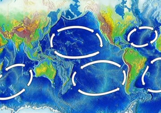 The world's five major ocean gyres Image: NOAA