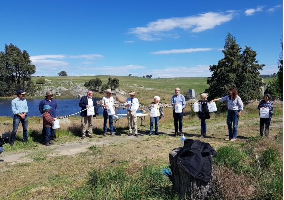 Launch of Let's Talk About Water in October 2020 at Kentucky Creek Dam, Uralla's town water supply. Photo: Supplied.
