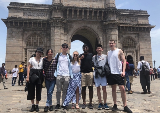 UNSW Business School students visiting the monument arch Gateway of India in Mumbai, India.