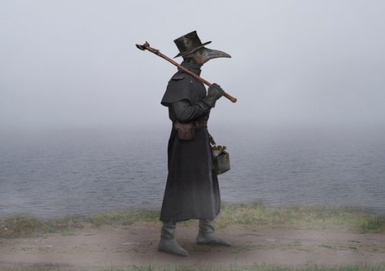 Plague doctors wore special masks designed to protect them from putrid air. The word plague could terrify entire populations. Image from Shutterstock