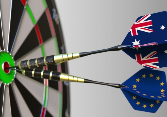 The consequence of Brexit could be that Australia starts to hit the bullseye in terms of increased trade directly with the EU. Image from Shutterstock