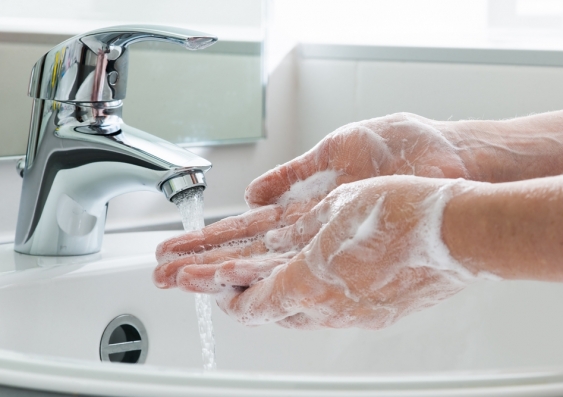 It’s a good idea to wash your hands after you go to the toilet, after you blow your nose, before you help prepare food and before you eat. Image from Shutterstock