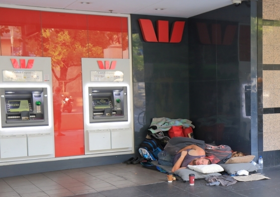 Homeless people in Melbourne. Image from Shutterstock