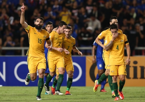 Australia players in action during qualification for the 2018 World Cup