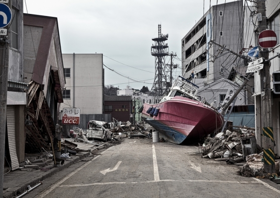 Some of the devastation in Fukushima as a result of the 2011 Japan tsunami, which killed over ten thousand people. Image: Shutterstock.