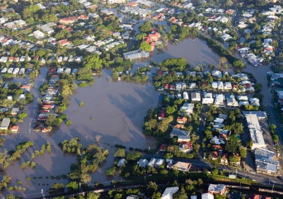 Aerial view of flooding in Queensland. Image from Shutterstock