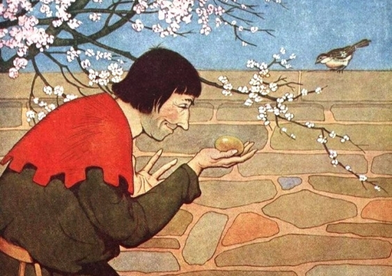 The Goose That Laid the Golden Eggs, illustrated by Milo Winter in a 1919 edition. Image: Wikimedia