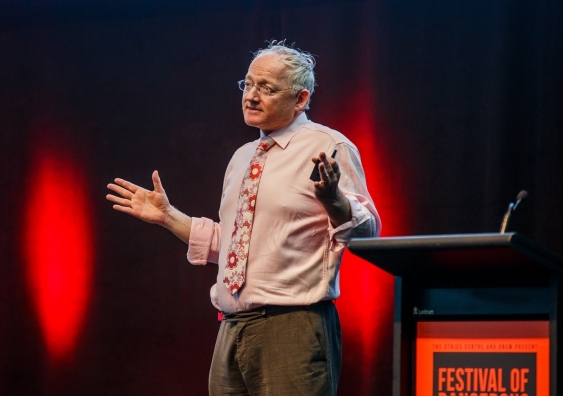 Toby Walsh, Scientia Professor of Artificial Intelligence at UNSW Sydney, delivers a talk at the Festival of Dangerous Ideas. Photo by Yaya Stempler