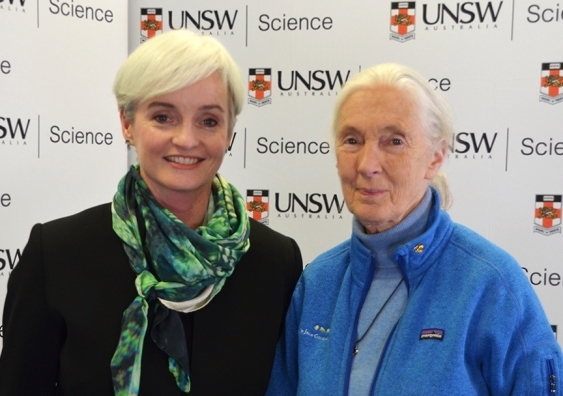 UNSW Dean of Science Professor Emma Johnston and British primatologist Dr Jane Goodall.