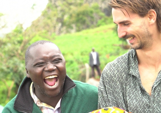 Brody Smith and Martin, a member of the Zukuka Bora farmers' collective in Uganda.