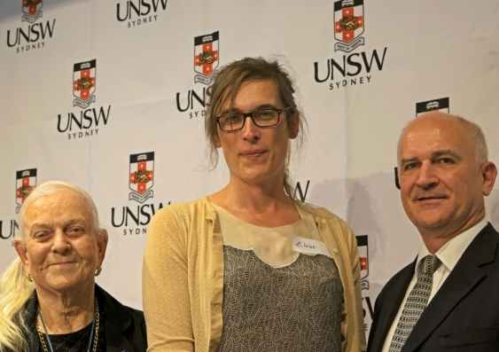 At the launch: Guest speakers Katherine Cummings and Eloise Brook, with UNSW LGBTIQ Champion Professor Willcox. Photo: supplied.
