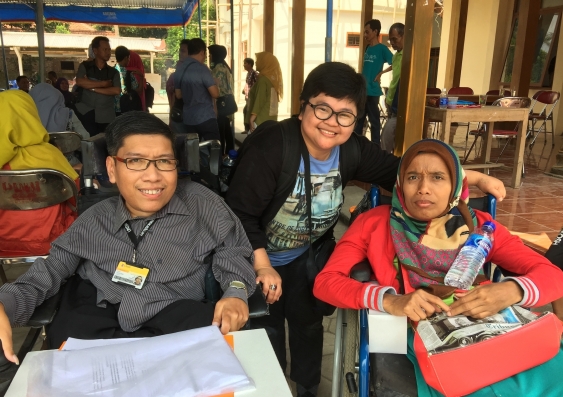 Antoni Tsaptura (left) consults Indonesian villages on disability inclusiveness. Credit: Supplied.