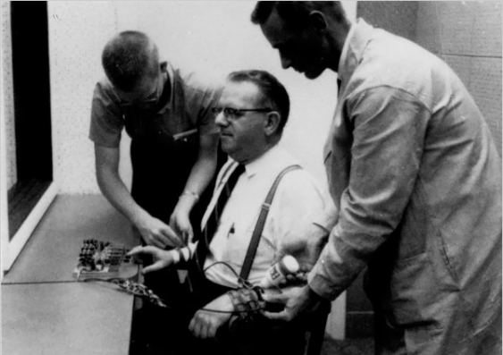 Dr. Stanley Milgram's experiments on obedience to authority, conducted at Yale University in the early 1960's.