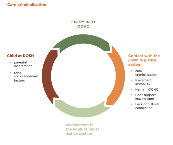 A graphic describing care criminalisation 