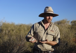 wild deserts staff member holding a mulgara