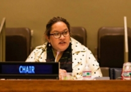 Megan Davis at United Nations as Chair of the Permanent Forum on Indigenous Issues