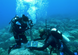 Underwater coral drilling