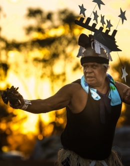 Indigenous dancer at Uluru