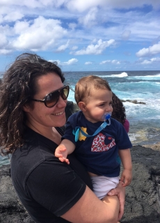 Mariana Mayer Pinto with her son