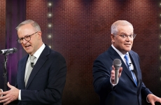 Anthony Albanese and Scott Morrison during a debate
