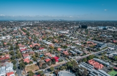aerial view of urban area in oakleigh suburb in melbourne australia