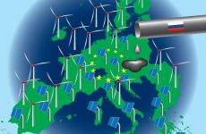 Illustration of European renewable energy instead of Russian gas