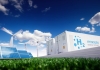 Solar cells, wind turbines and structures that house the electrolyser to create hydrogen