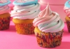 Cupcakes with colourful icing