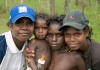 Four happy young indigenous kids 