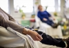 Unidentifiable patients receive chemotherapy treatment in a hospital