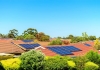 Solar panels on suburban roof tops