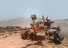 Artist's depiction of the Mars Rover on the surface of Mars
