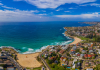 Aerial view of Sydney beaches and the ocean beyond