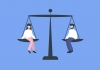 illustration of a man and woman balanced on giant_scales