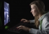 girl playing computer games