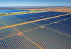 large solar power station aerial view