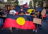 indigenous youth march at black lives matter protest in Australia