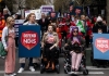People protesting for support of NDIS