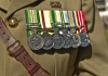 Australian veteran war medals on military uniform