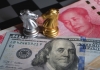 Chess pieces and international currency