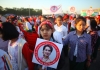 People in Mandalay city congregate to support Aung San Suu Kyi.