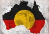 Australia shaped Aboriginal flag 