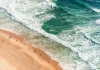 Aerial view of beachgoers at an Australian beach