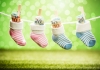 Baby socks filled with money