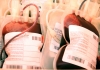 Blood donations stored in bags