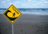 Tsunami sign on beach