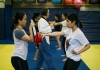 Students participating in taekwondo lessons