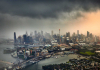 Storm clouds over the Sydney skyline
