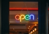 A sign that says "open"
